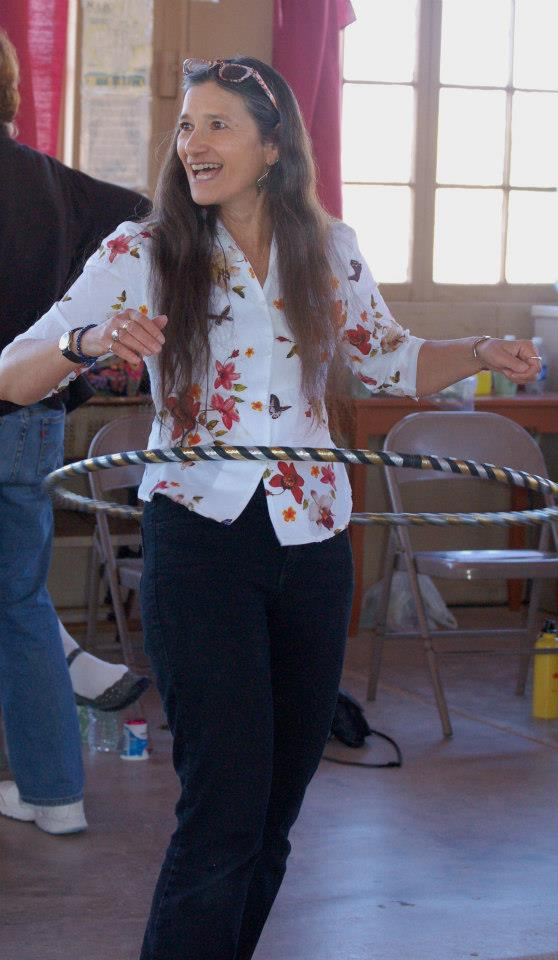 Sandra Ingerman using a hula hoop